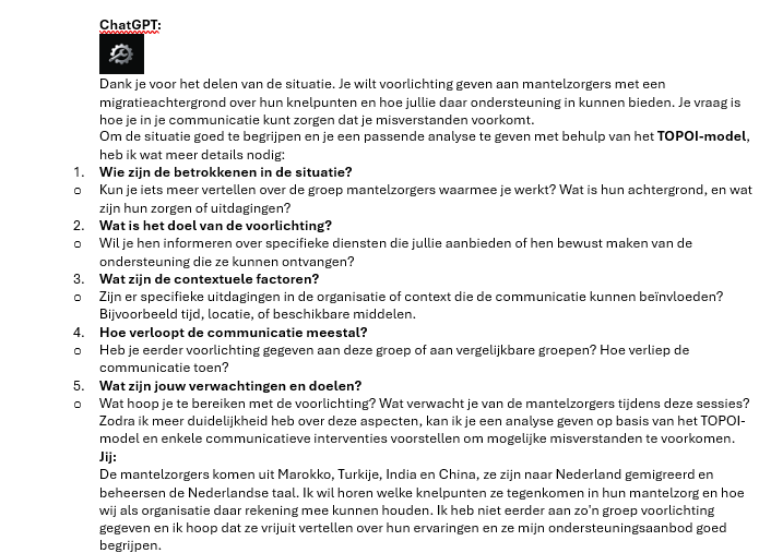 Chatten met TOPOI-GPT